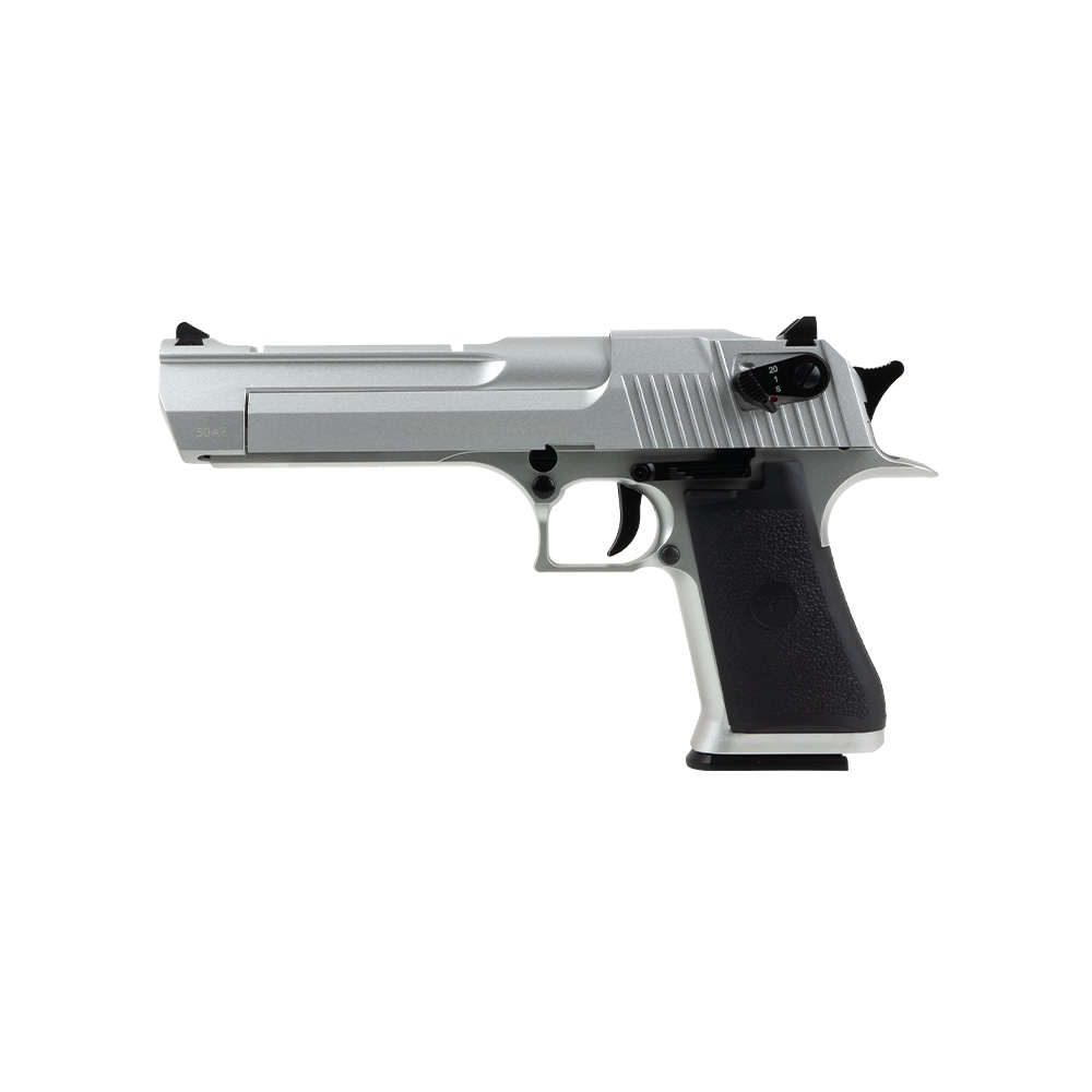 Pistola softair DESERT EAGLE a gas CO. scarellante - silver edition