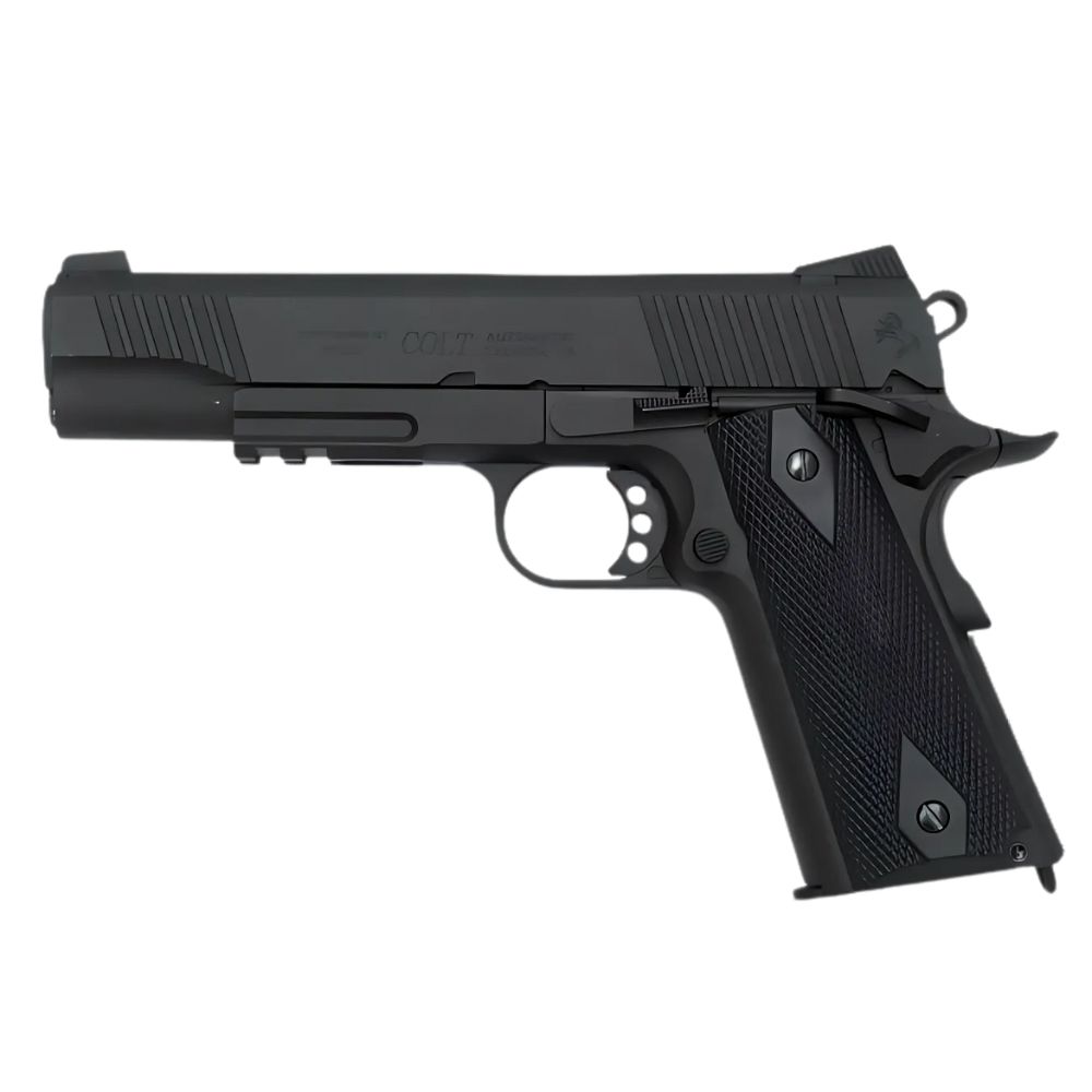 Pistola softair Colt 1911 Rail Gun a CO. - Nero