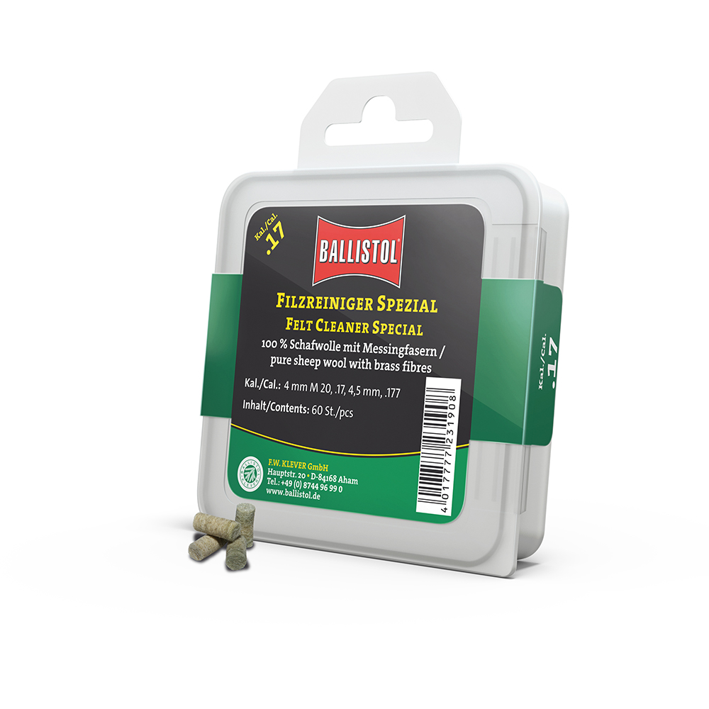 Ballistol feltrini per pulizia Special, Cal. .17, 60 pcs., DE/EN