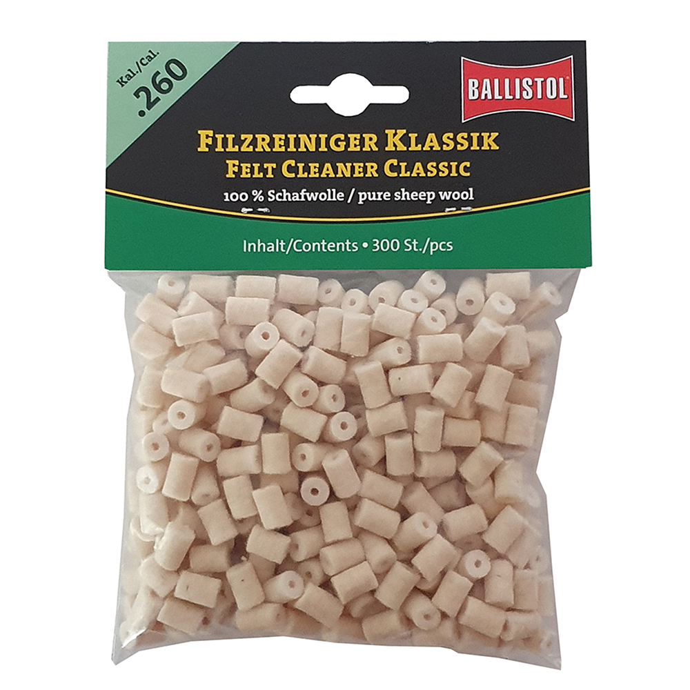 Ballistol feltrini per pulizia Classic, Cal. .260, 300 pcs., DE/EN