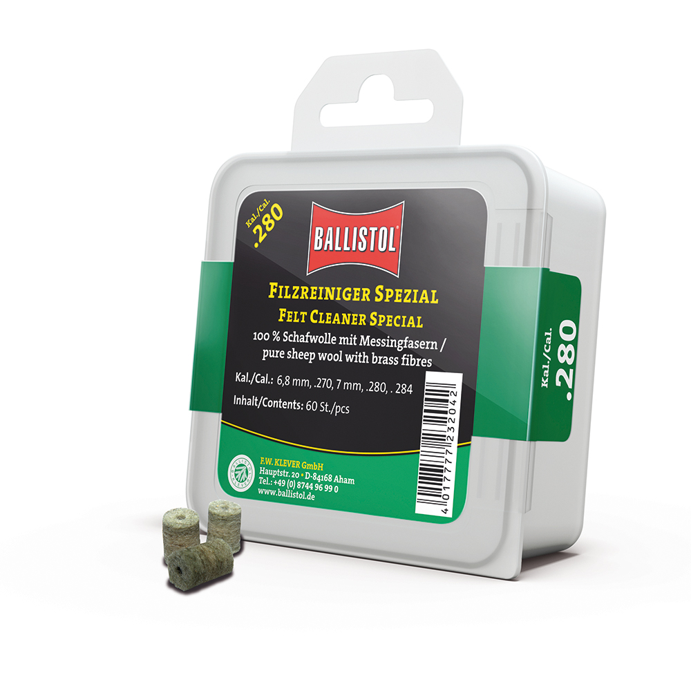 Ballistol feltrini per pulizia Special, Cal. .284, 60 pcs., DE/EN