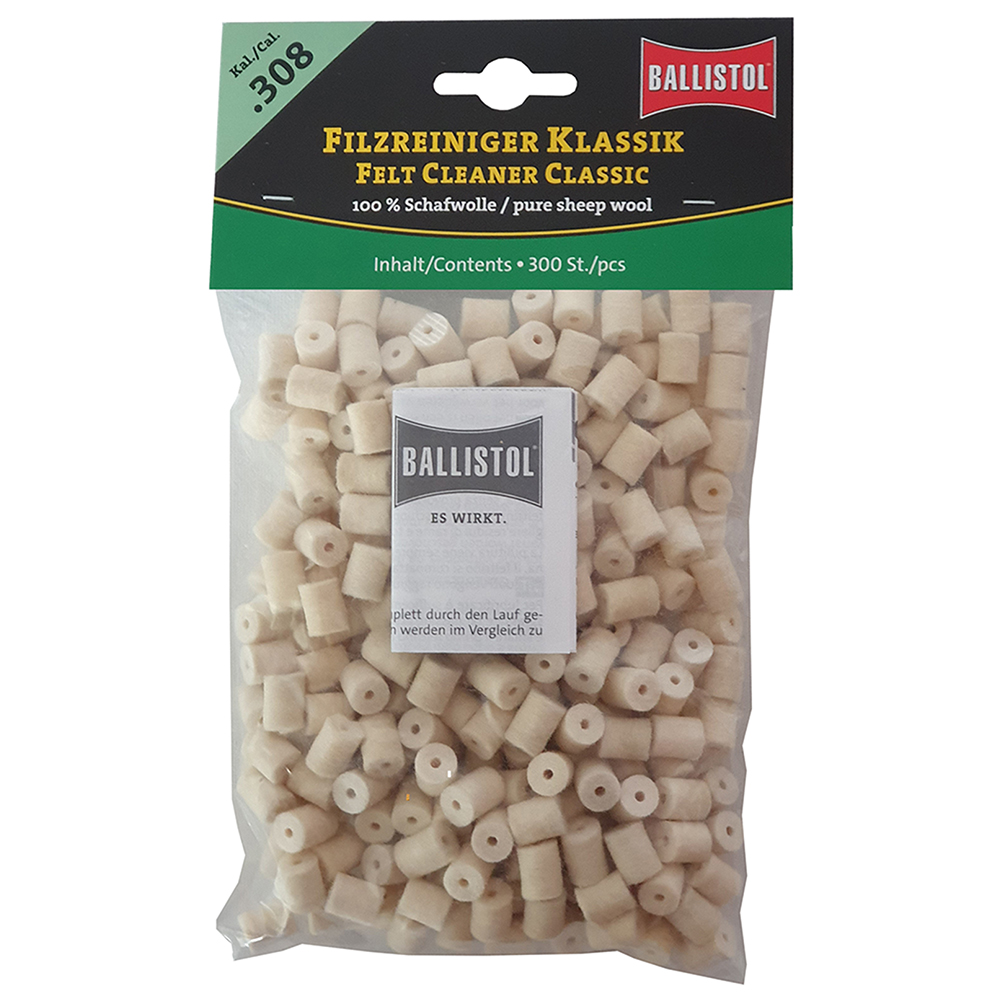 Ballistol feltrini per pulizia Classic, Cal. .308, 300 pcs., DE/EN