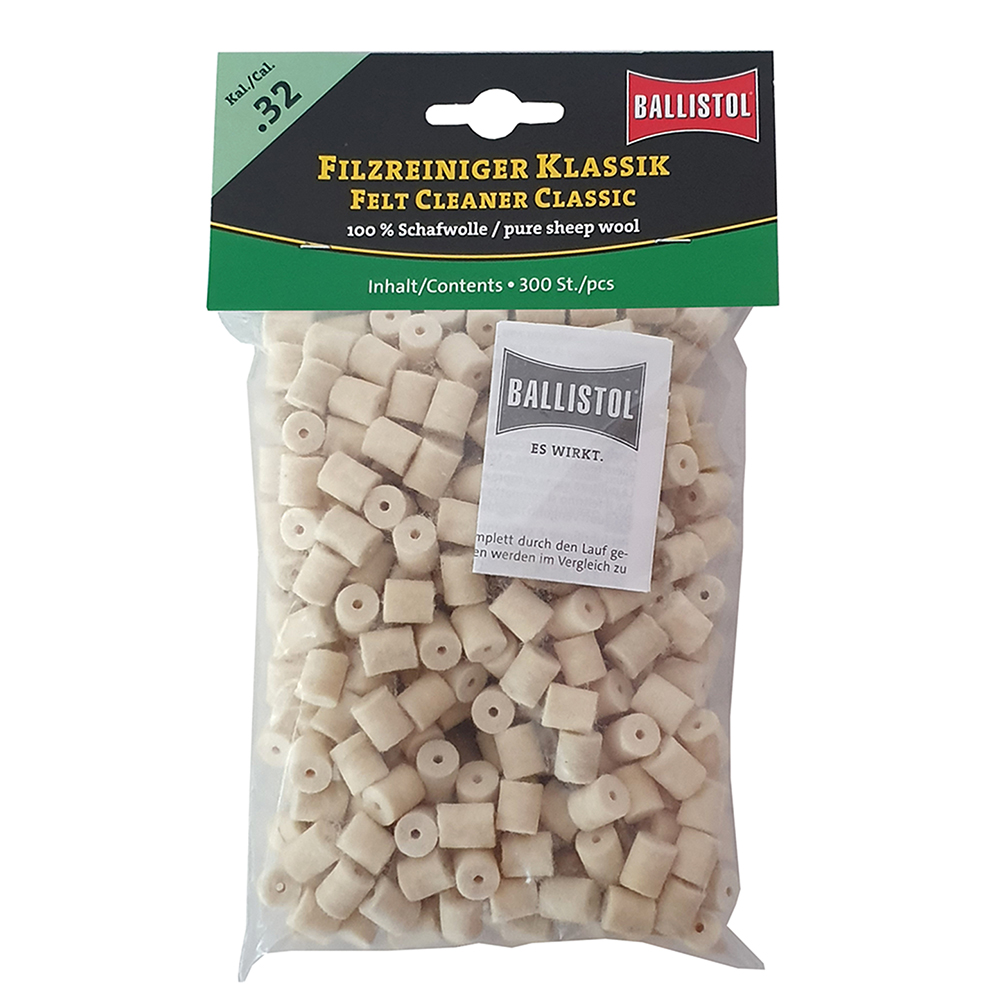 Ballistol feltrini per pulizia Classic, Cal. .32, 300 pcs., DE/EN