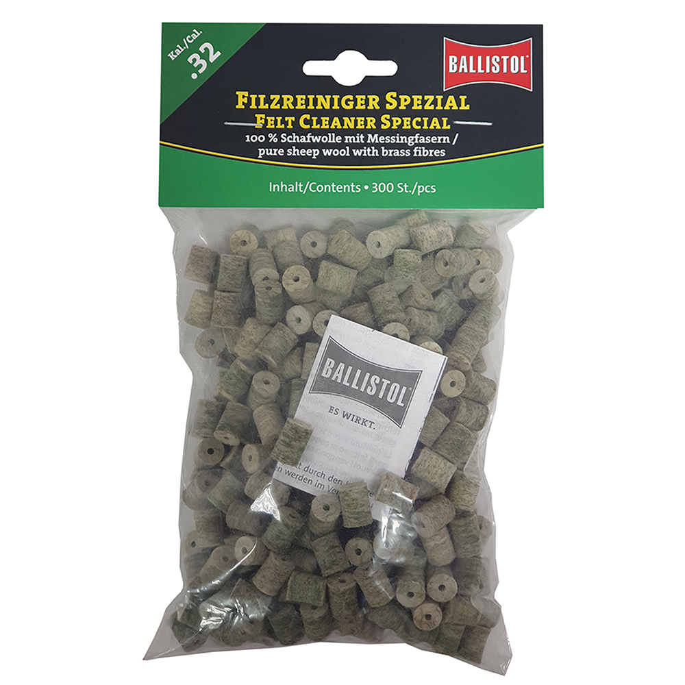 Ballistol feltrini per pulizia Special, Cal. .32, 300 pcs., DE/EN