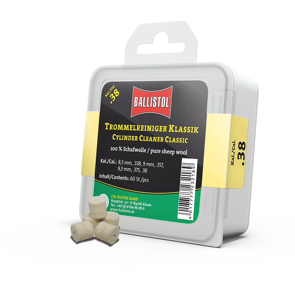 Ballistol detergente per canne in feltro Classic, Cal. .38, 60 pcs., DE/EN