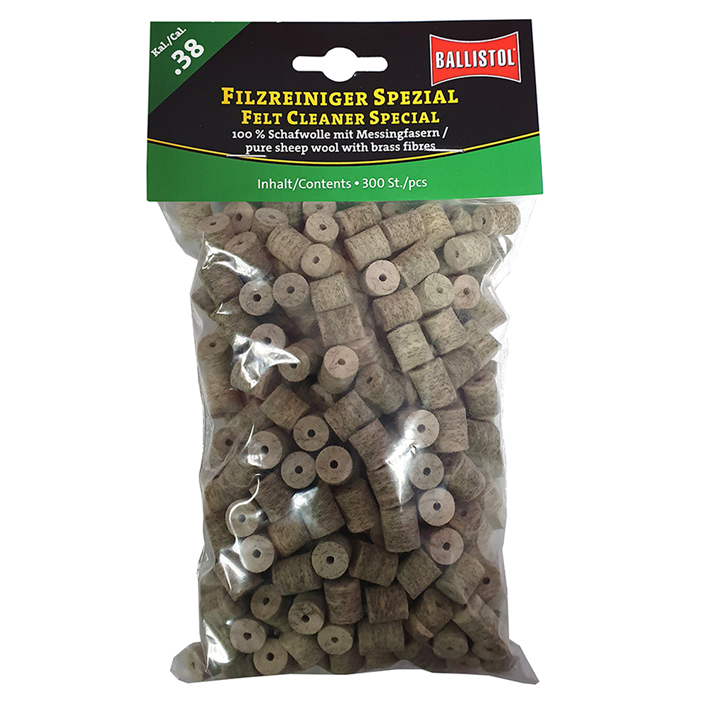 Ballistol feltrini per pulizia Special, Cal. .38, 300 pcs., DE/EN