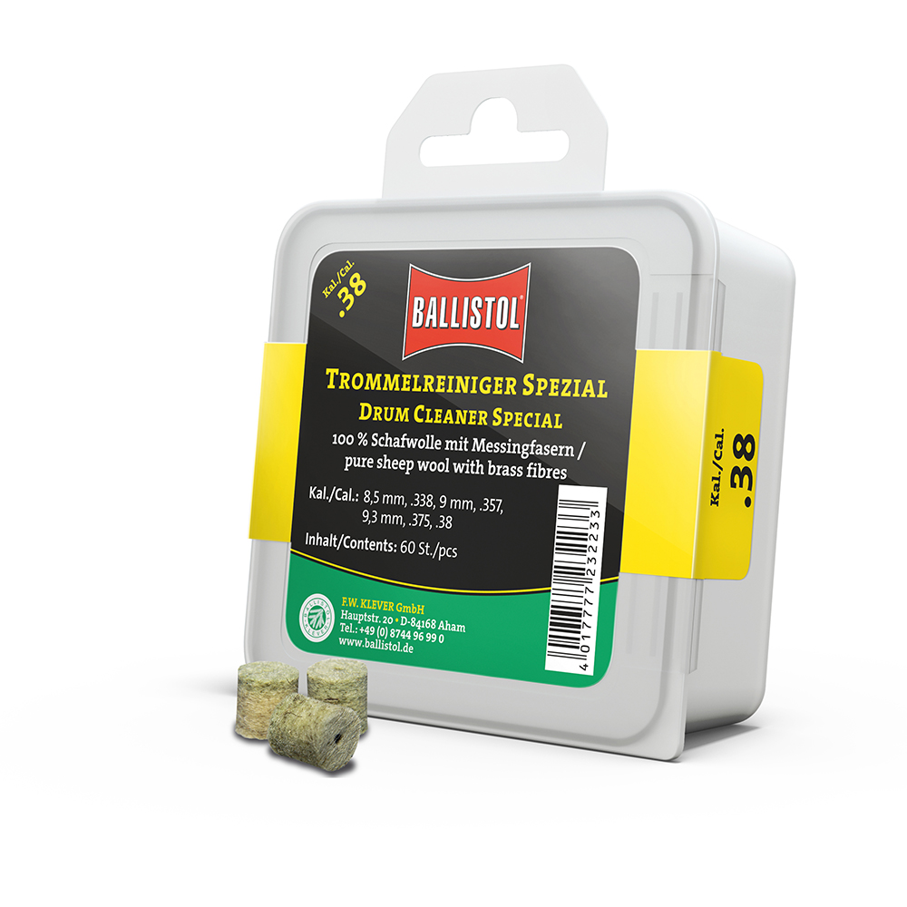 Ballistol detergente per canne in feltro Special, Cal. .38, 60 pcs., DE/EN