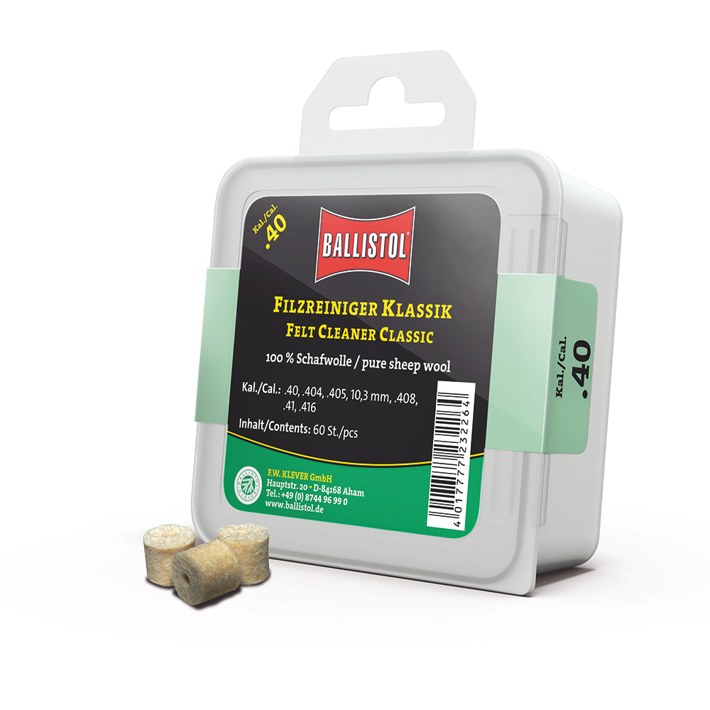 Ballistol feltrini per pulizia Classic, Cal. .40, 60 pcs., DE/EN