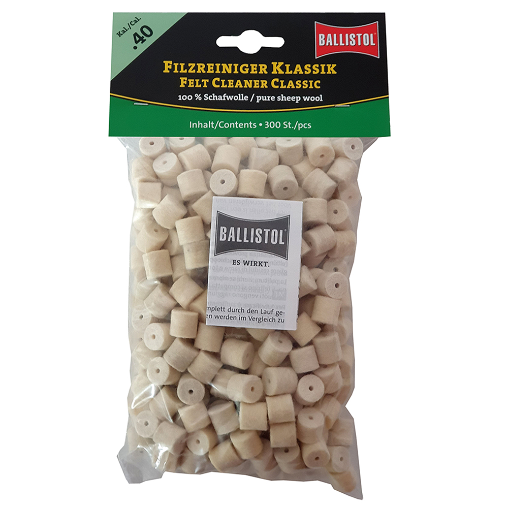Ballistol feltrini per pulizia Classic, Cal. .40, 300 pcs., DE/EN