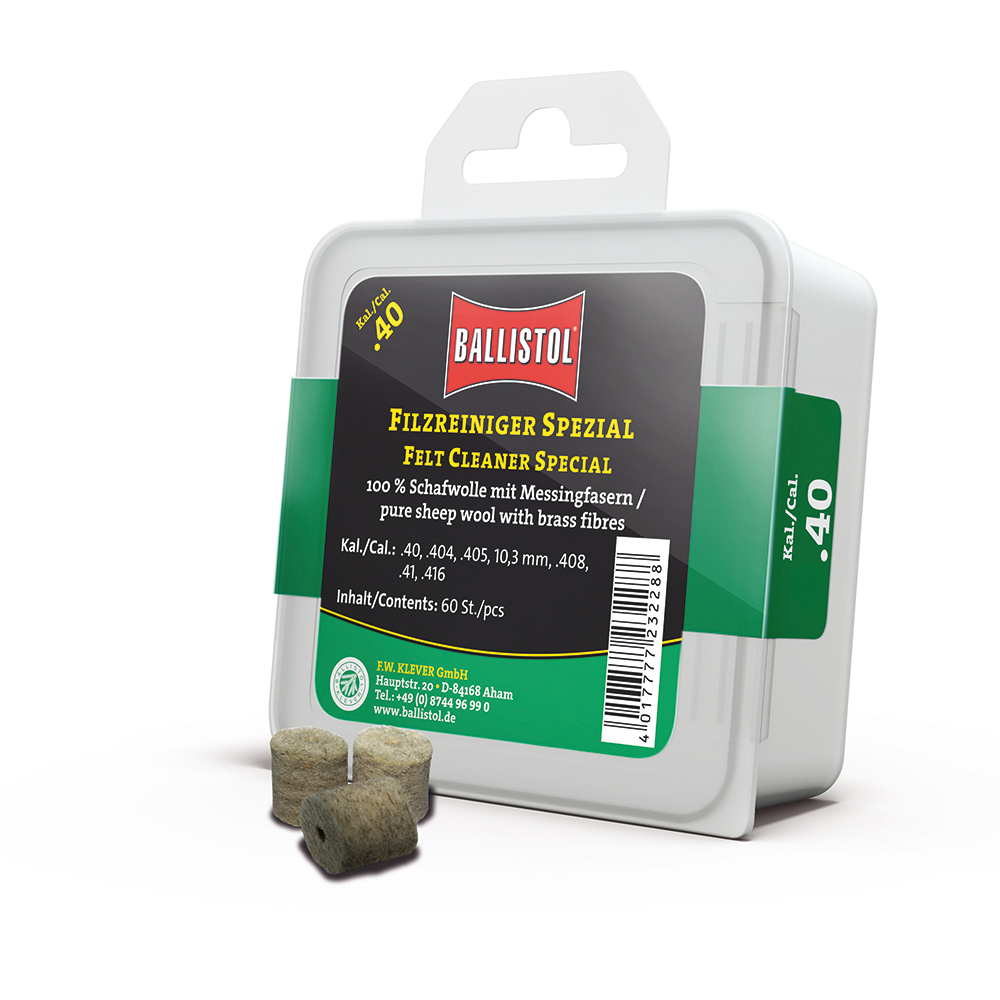 Ballistol feltrini per pulizia Special, Cal. .40, 60 pcs., DE/EN