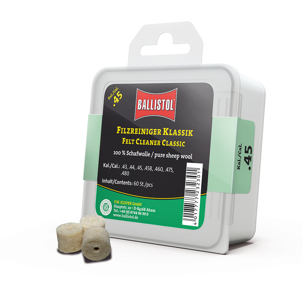 Ballistol feltrini per pulizia Classic, Cal. .458, 60 pcs., DE/EN