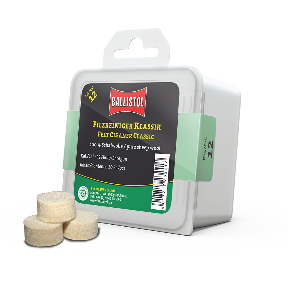 Ballistol feltrini per pulizia Classic, Cal. .12 GA, 30 pcs., DE/EN