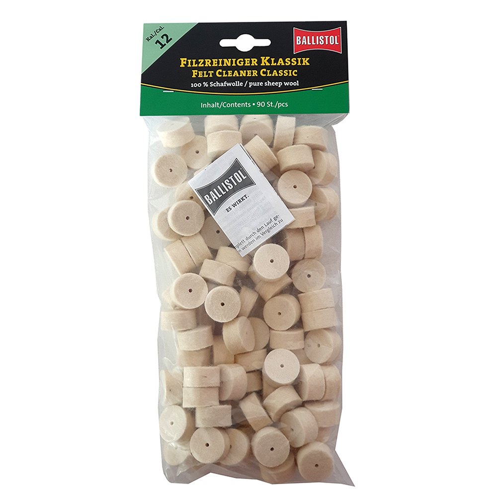 Ballistol feltrini per pulizia Classic, Cal. .12 GA, 90 pcs., DE/EN
