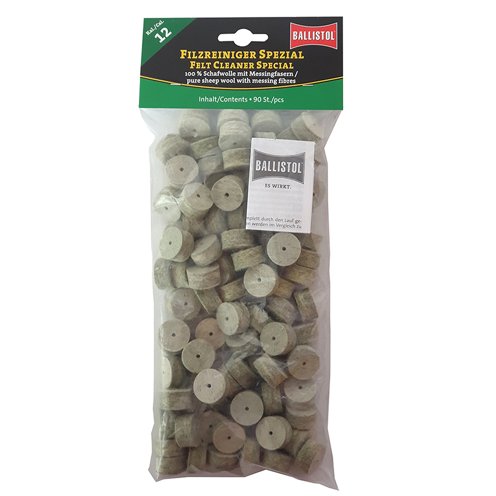 Ballistol feltrini per pulizia Special, Cal. .12 GA, 90 pcs., DE/EN