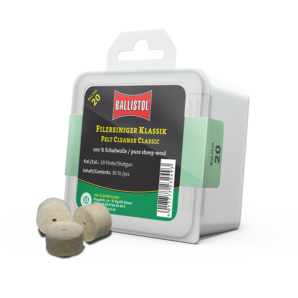Ballistol feltrini per pulizia Classic, Cal. .20 GA, 30 pcs., DE/EN