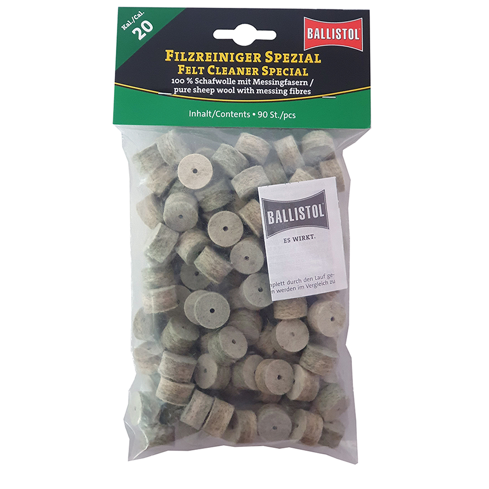 Ballistol feltrini per pulizia Special, Cal. .20 GA, 90 pcs., DE/EN