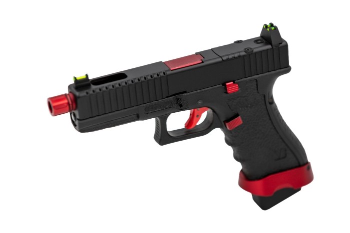 Pistola softair Vorsk EU7 Tactical a gas - Rosso/Nero